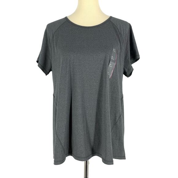 All In Motion Gray Short Sleeve Top Women's Size XXL - Picture 1 of 5